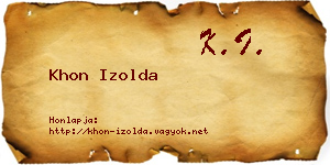 Khon Izolda névjegykártya